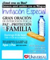 VOLANTE O PANCARTA DE DOMINGO ORACIÓN POR LA FAMILIA AGUA Y PAN